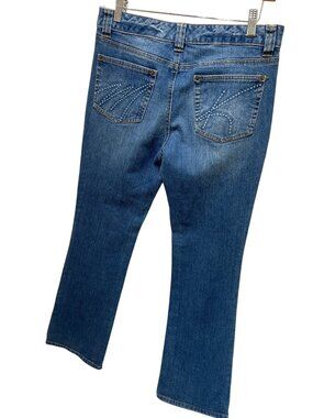 Michael Kors Womens Blue Embellished Pocket Bootcut Jeans Size 6